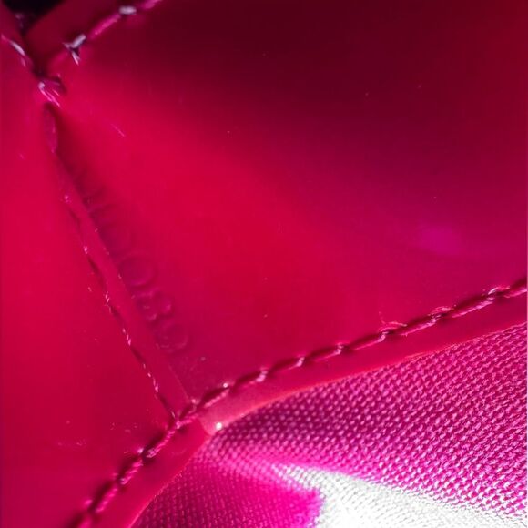 LOUIS VUITTON Rose Pop Vernis LV Monogram Leather Wishire PM Bag Auth RARE Ex+++ - Picture 16 of 16